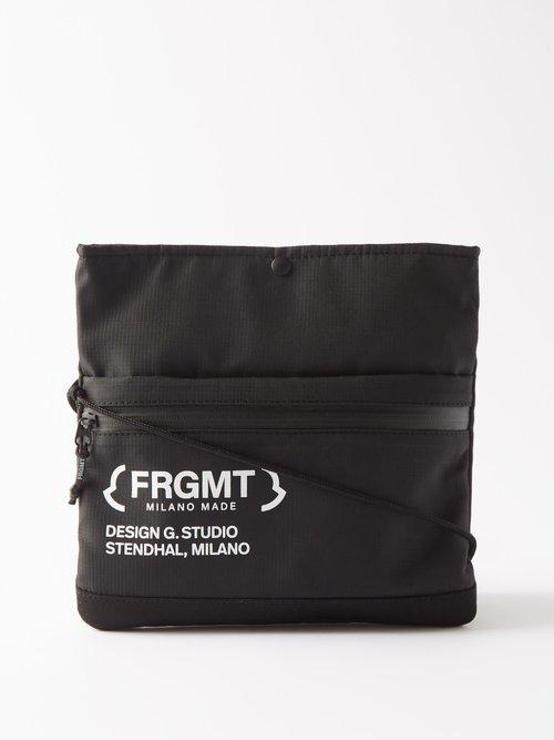 7 Moncler Frgmt Hiroshi Fujiwara - Logo-print Ripstop Cross-body Bag - Mens - Black