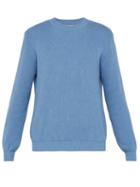 Matchesfashion.com Ditions M.r - Ischia Crew Neck Cotton Sweater - Mens - Blue