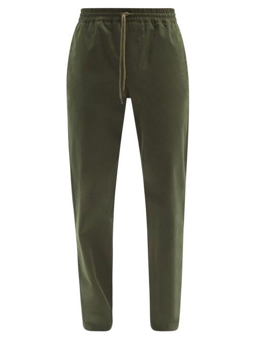 A.p.c. - New Kaplan Drawstring-waist Twill Tapered Trousers - Mens - Khaki