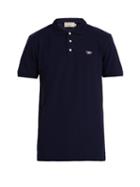 Matchesfashion.com Maison Kitsun - Logo Appliqu Cotton Piqu Polo Shirt - Mens - Navy