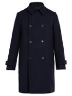 Matchesfashion.com Stella Mccartney - Double Breasted Wool Twill Coat - Mens - Navy