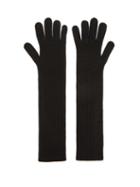 Raey - Recycled Cashmere-blend Ribbed Long Gloves - Womens - Black