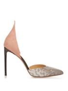 Francesco Russo Point-toe Snakeskin And Suede Pumps