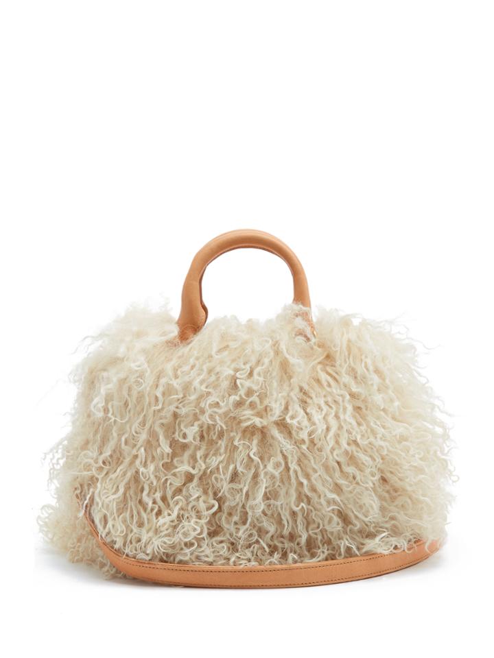 Brother Vellies Mini Island Shearling Shoulder Bag