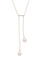 Matchesfashion.com Mateo - Diamond, Pearl & 14kt Gold Lariat Necklace - Womens - Pearl