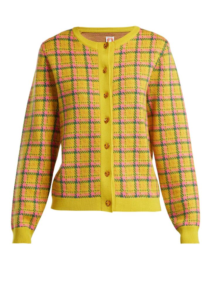 Shrimps Bernard Checked Wool Cardigan