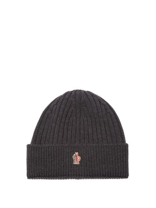 Moncler Grenoble - Logo-embroidered Cashmere-blend Beanie - Mens - Grey