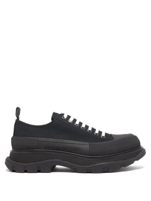 Matchesfashion.com Alexander Mcqueen - Tread-sole Low-top Canvas Trainers - Mens - Black