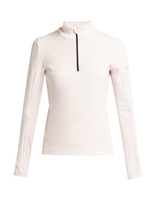 Matchesfashion.com Capranea - Half Zip Fleece Back Top - Womens - Light Pink