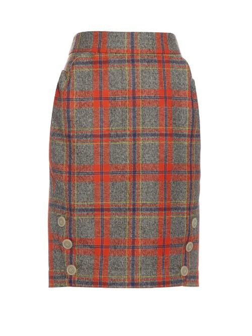 Vivienne Westwood Anglomania Twisted Tartan Wool Skirt