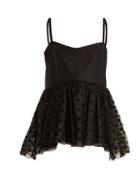 Matchesfashion.com Isa Arfen - Tutu Polka Dot Tulle Peplum Top - Womens - Black