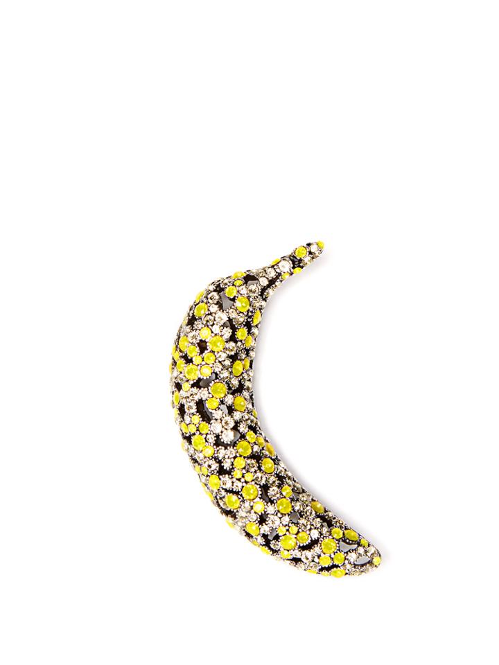 Sonia Rykiel Crystal-embellished Banana-shaped Brooch