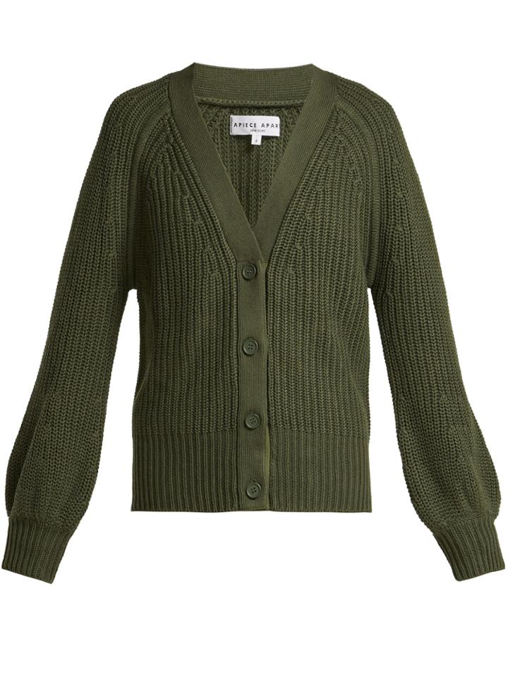 Apiece Apart Gerrit Cotton And Cashmere-blend V-neck Cardigan