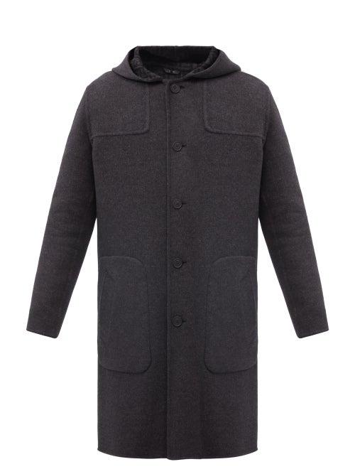 Fendi - Montgomery Reversible Wool-blend Felt Coat - Mens - Dark Grey