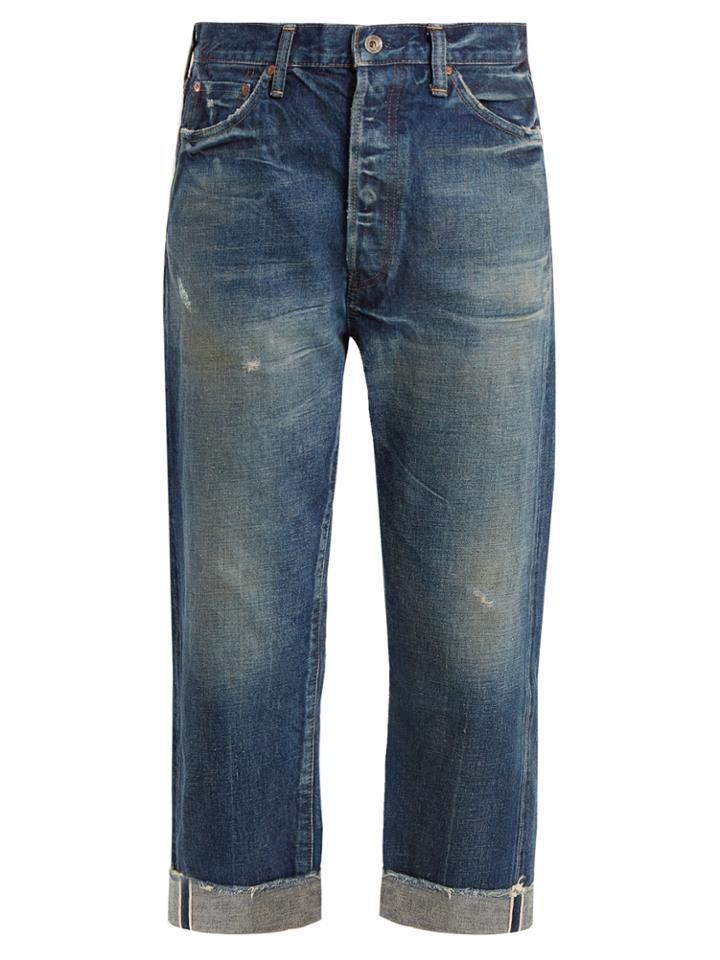 Chimala Wide-leg Low-rise Distressed Jeans
