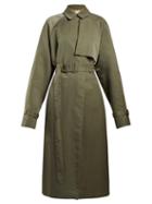 Matchesfashion.com The Row - Neita Silk Trench Coat - Womens - Dark Green