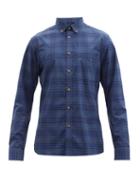Burberry - Scampton Vintage-check Cotton-blend Poplin Shirt - Mens - Blue