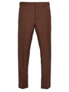 Matchesfashion.com Prada - Straight Leg Wool Blend Trousers - Mens - Brown