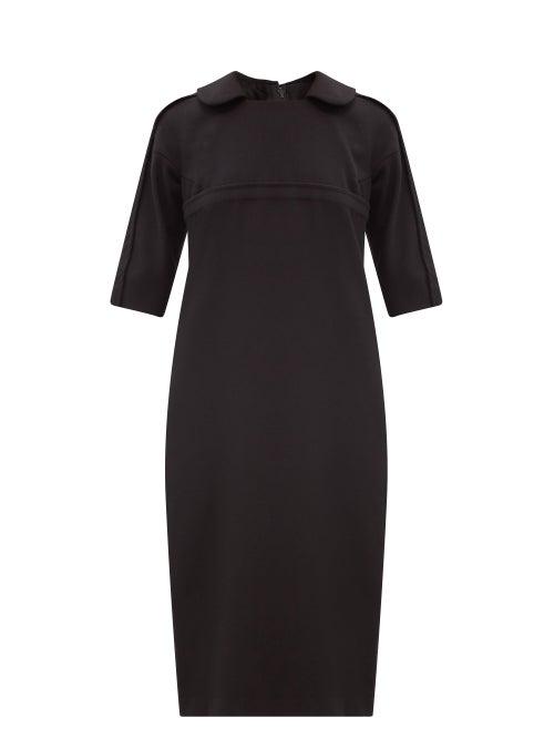 Matchesfashion.com Comme Des Garons Comme Des Garons - Peter Pan-collar Wool-twill Dress - Womens - Black