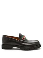 Matchesfashion.com Gucci - Web Trim Leather Loafers - Mens - Black Multi