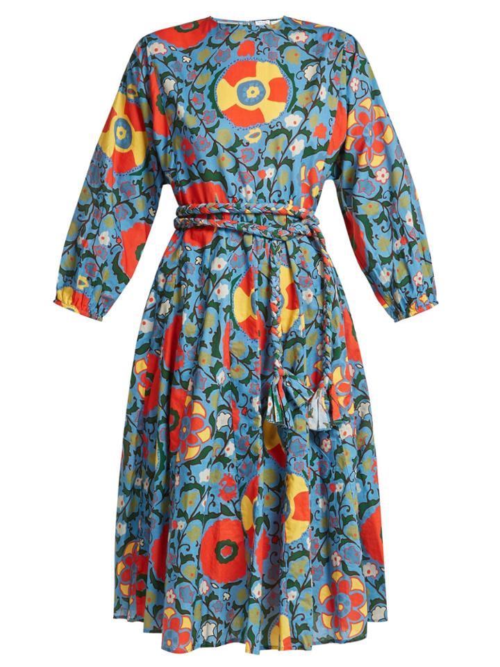 Rhode Resort Floral-print Cotton Midi Dress