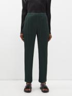 Pleats Please Issey Miyake - Technical-pleated Trousers - Womens - Dark Green