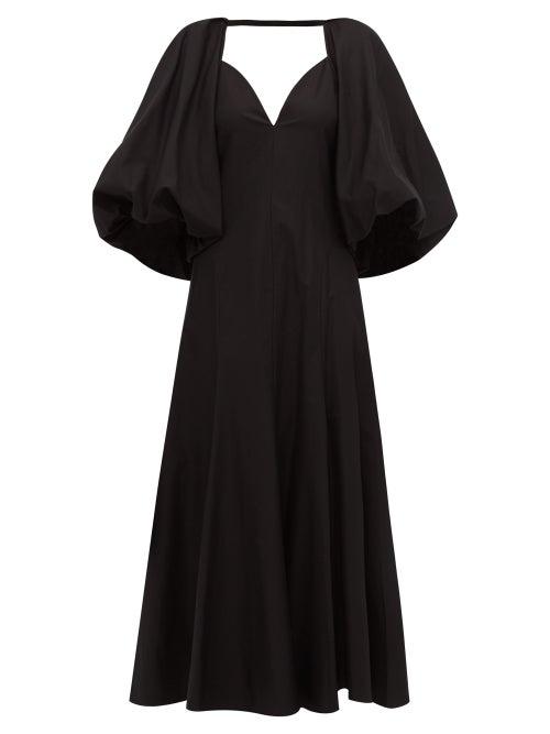 Matchesfashion.com Khaite - Joanne Balloon Sleeve Cotton Maxi Dress - Womens - Black