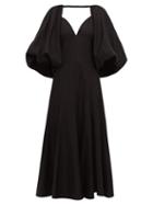 Matchesfashion.com Khaite - Joanne Balloon Sleeve Cotton Maxi Dress - Womens - Black