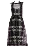 Matchesfashion.com Simone Rocha - Tinsel Embellished Tulle Midi Dress - Womens - Black White