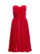 Matchesfashion.com Dolce & Gabbana - Strapless Velvet Dress - Womens - Fuchsia