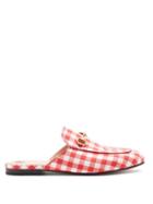 Matchesfashion.com Gucci - Princetown Gingham Loafers - Womens - Red White