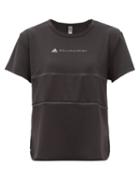 Matchesfashion.com Adidas By Stella Mccartney - Run Loose Mesh Insert Stretch Jersey T Shirt - Womens - Black