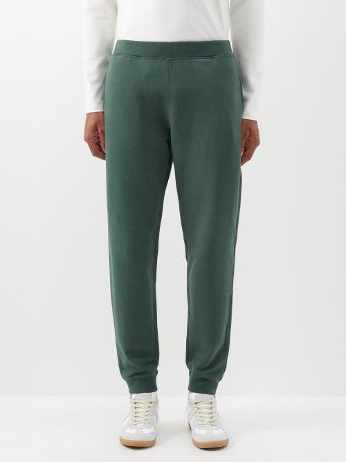 Sunspel - Elasticated-waist Cotton-jersey Track Pants - Mens - Dark Green