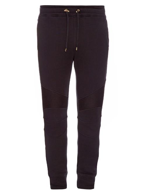 Balmain Biker Slim-leg Cotton Track Pants