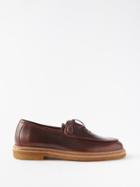 Jacques Solovire - Olivier Leather Boat Shoes - Mens - Oxblood