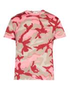 Matchesfashion.com Valentino - Camouflage Art Print Cotton Jersey T Shirt - Mens - Pink Multi