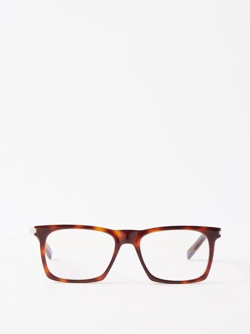 Saint Laurent Eyewear - Square Tortoiseshell-acetate Glasses - Womens - Brown Multi