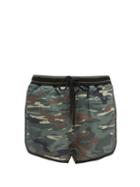 Matchesfashion.com The Upside - Army Camouflage Print Linen Blend Shorts - Womens - Green Print