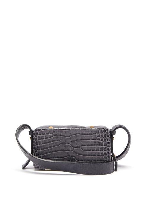 Matchesfashion.com Lutz Morris - Eddy Crocodile Effect Leather Shoulder Bag - Womens - Navy