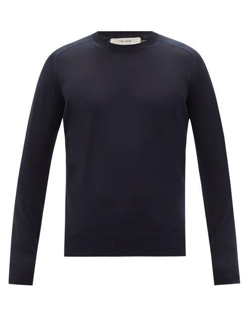 Matchesfashion.com The Row - Scott Saddle-sleeve Silk-blend Sweater - Mens - Dark Navy
