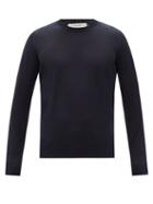 Matchesfashion.com The Row - Scott Saddle-sleeve Silk-blend Sweater - Mens - Dark Navy