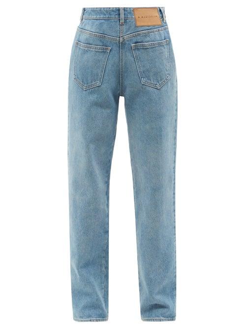 Mm6 Maison Margiela - Reversed Straight-leg Denim Jeans - Womens - Light Denim