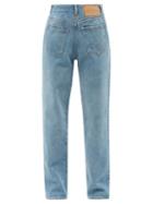 Mm6 Maison Margiela - Reversed Straight-leg Denim Jeans - Womens - Light Denim
