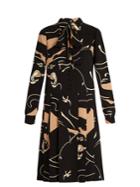 Valentino Panther-print Silk-cady Dress