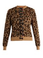 Muveil Bow-embellished Leopard Fil Coup Cardigan