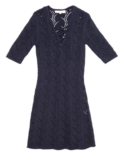 Vanessa Bruno Athé Pointelle Crochet Half-length Sleeve Dress