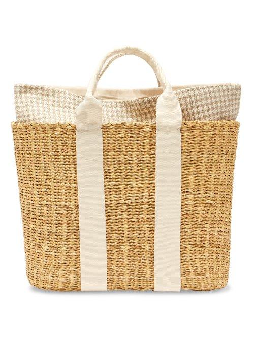 Matchesfashion.com Muu - Caba Canvas And Straw Bag - Womens - Cream Multi