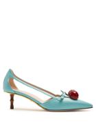Gucci Unia Cherry-embellished Leather Pumps