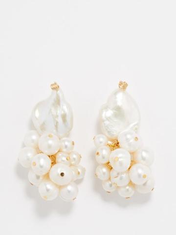 Anita Berisha - Cluster Pearl & 12kt Gold-filled Earrings - Womens - Pearl
