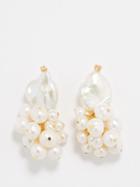 Anita Berisha - Cluster Pearl & 12kt Gold-filled Earrings - Womens - Pearl